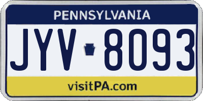 PA license plate JYV8093