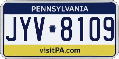 PA license plate JYV8109