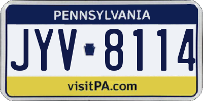PA license plate JYV8114