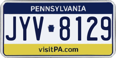 PA license plate JYV8129