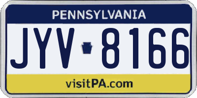 PA license plate JYV8166