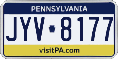 PA license plate JYV8177