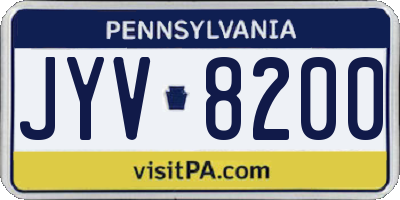 PA license plate JYV8200