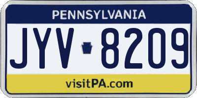 PA license plate JYV8209