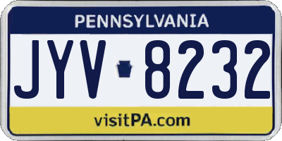 PA license plate JYV8232