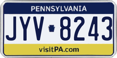 PA license plate JYV8243