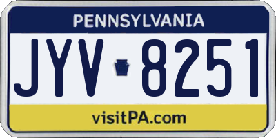 PA license plate JYV8251