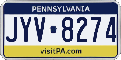 PA license plate JYV8274