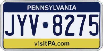 PA license plate JYV8275