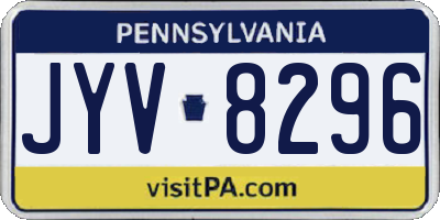 PA license plate JYV8296