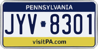 PA license plate JYV8301