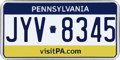 PA license plate JYV8345