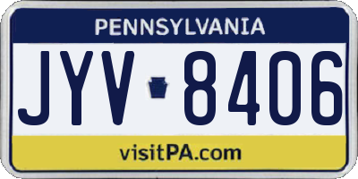 PA license plate JYV8406