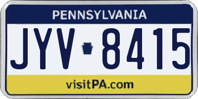 PA license plate JYV8415