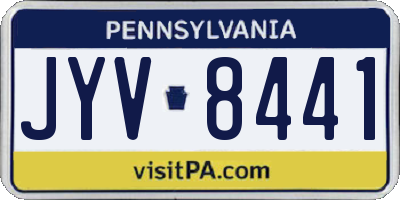 PA license plate JYV8441