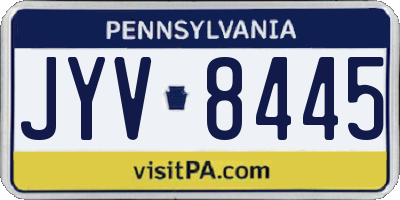 PA license plate JYV8445