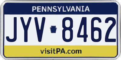 PA license plate JYV8462