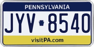 PA license plate JYV8540