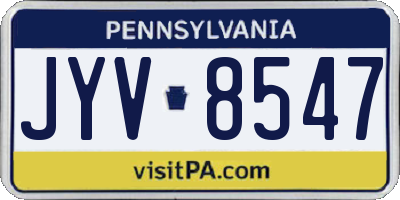 PA license plate JYV8547