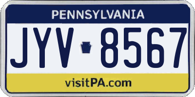PA license plate JYV8567
