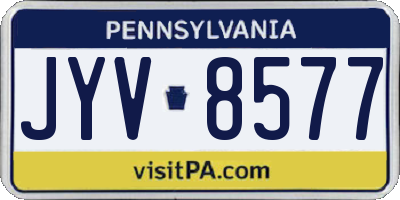 PA license plate JYV8577