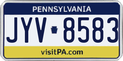 PA license plate JYV8583