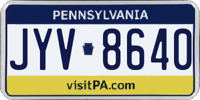 PA license plate JYV8640