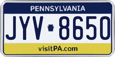 PA license plate JYV8650