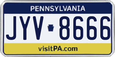 PA license plate JYV8666