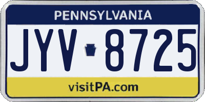 PA license plate JYV8725