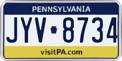 PA license plate JYV8734
