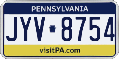 PA license plate JYV8754