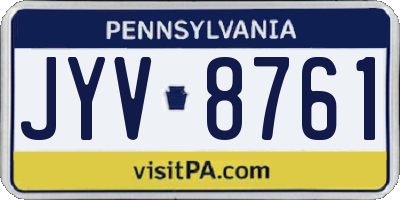 PA license plate JYV8761