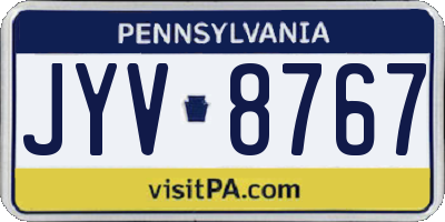 PA license plate JYV8767