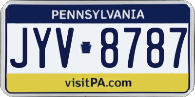 PA license plate JYV8787