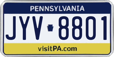 PA license plate JYV8801