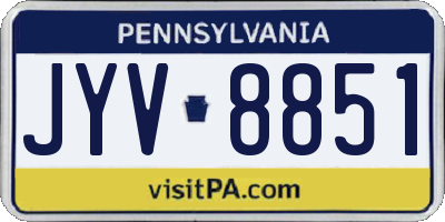 PA license plate JYV8851