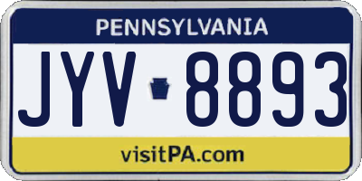 PA license plate JYV8893