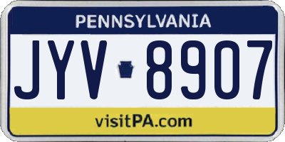 PA license plate JYV8907