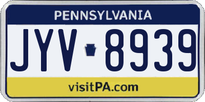 PA license plate JYV8939