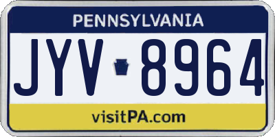 PA license plate JYV8964