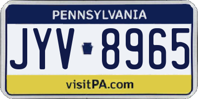 PA license plate JYV8965