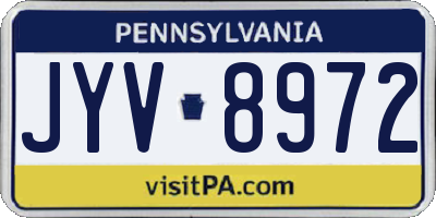 PA license plate JYV8972
