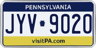 PA license plate JYV9020