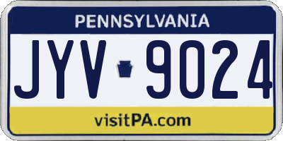 PA license plate JYV9024