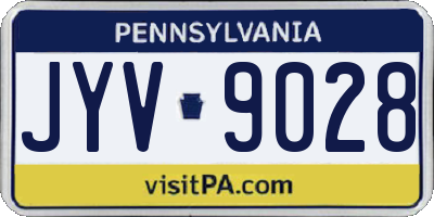 PA license plate JYV9028