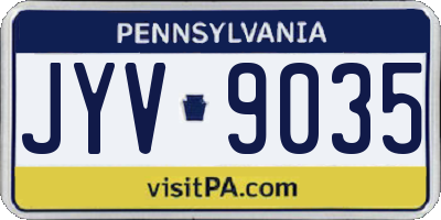 PA license plate JYV9035