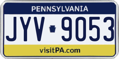 PA license plate JYV9053