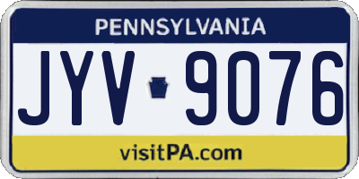 PA license plate JYV9076
