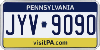 PA license plate JYV9090